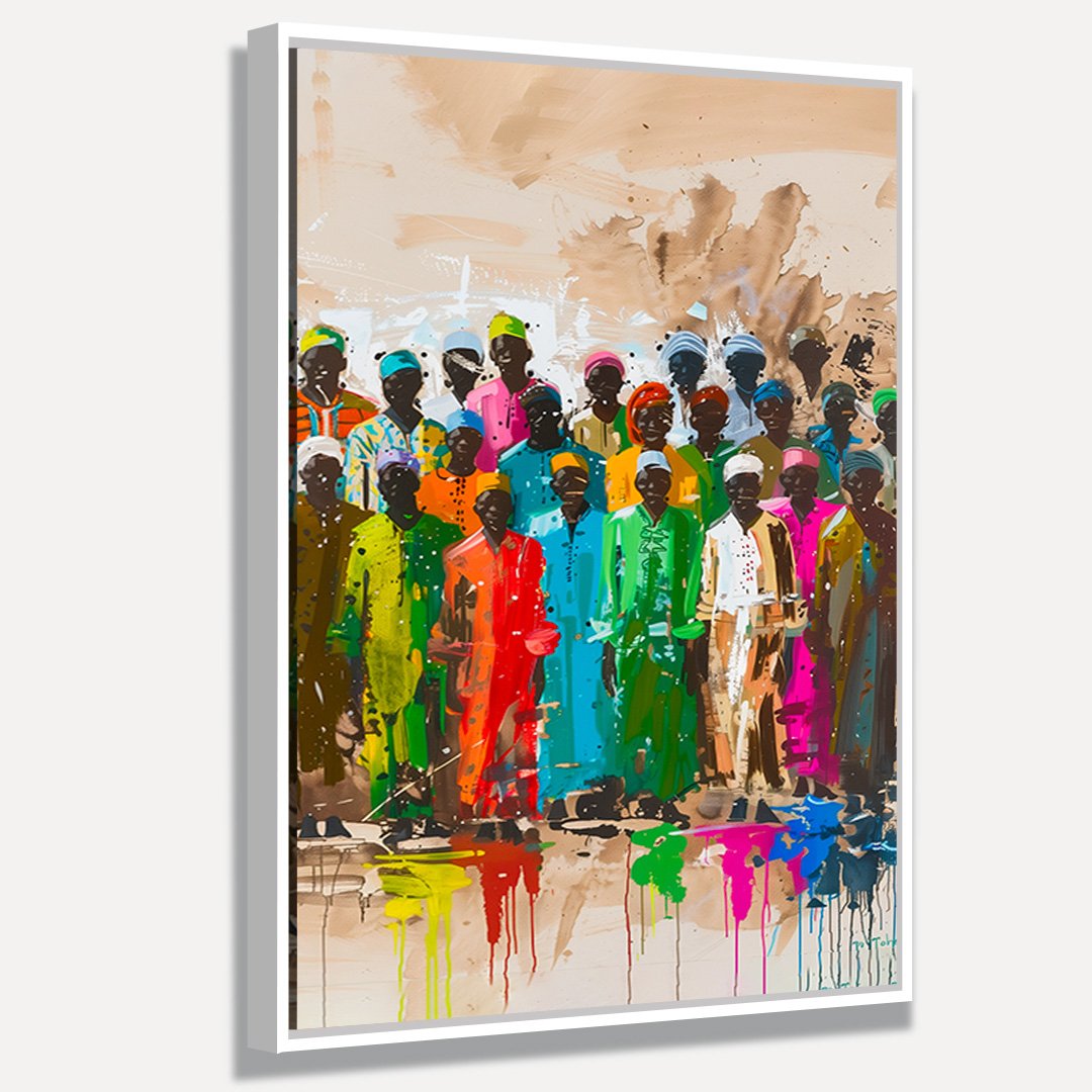 Quadro Arte Africana Unidos pelas Cores