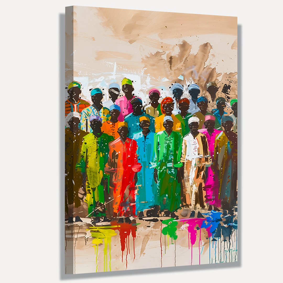 【AfricanSquare】オリーブナチュラルカッティングXL NO.10 Quadro Arte Africana Unidos pelas Cores