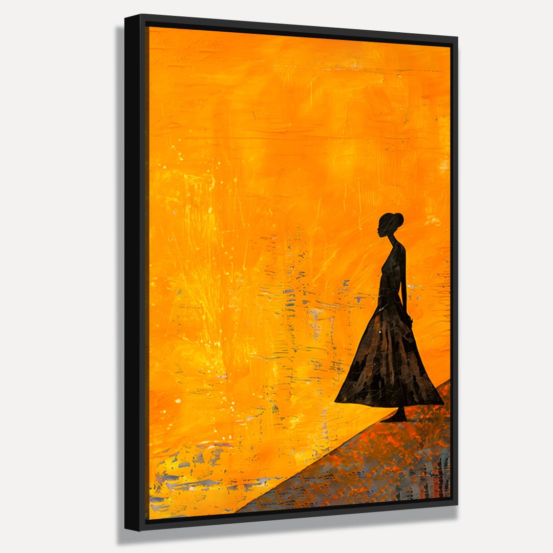 Quadro Arte Africana Laranja Vibrante